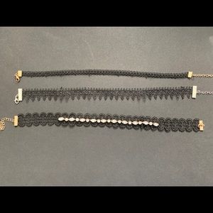 Set of Black Chokers